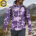 thumbnail image 5 of Havenx Upf 50+ Sun Protection Hooded Jacket for Men Camo Long Sleeve Full Zip Jackets Thumbhole Hooded Rash Guard Casual Summer Lightweight Athletic Workout Clothing,Purple 3XL, 5 of 7