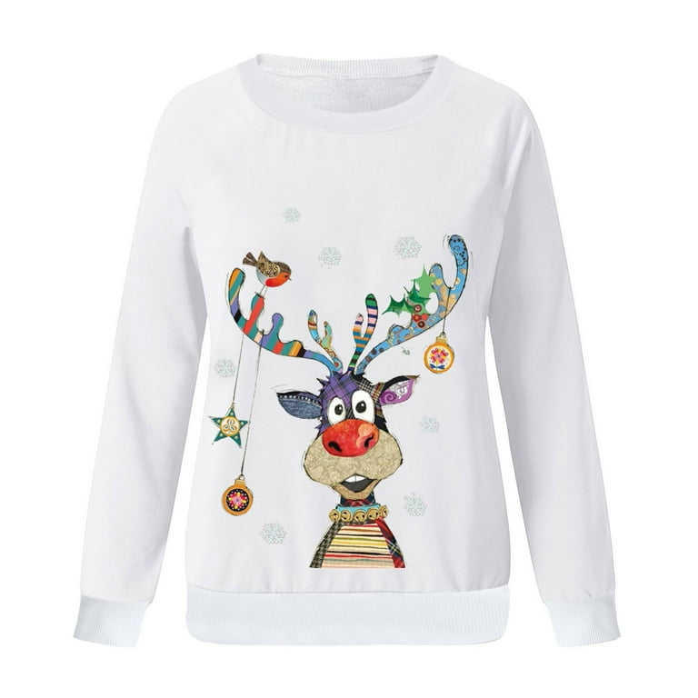 Holiday Sweaters for Women Dressy Women s Long Sleeve Tunic Tops Ugly Christmas Sweater for Women Shirts Plus Size Women s Fashion Crewneck Pullover Top Shirts Tunic Tops Womens Fall Fashion 2022 Walm...
