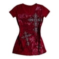 thumbnail image 2 of Womens Casual Summer T Shirts Gothic Vintage Cross Print Short Sleeve Vacation Tees Crew Neck Basic Tops 2026, 2 of 5
