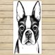 thumbnail image 1 of Toalla de Mano ABPHQTO Bosquejo Blanco y Negro Cervatillo Boston Terrier 75x140 cm, 1 of 1