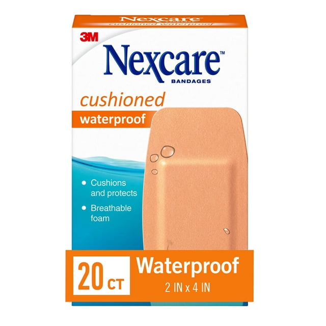 Bandas adhesivas Nexcare impermeables acolchadas 5 x 10 cm, paquete de 20