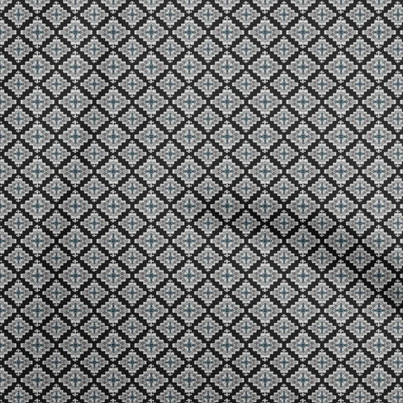 oneOone Cotton Jersey Black Fabric Asian Kilim Quilting Supplies Print Sewing Fabric By The Yard 58 Inch Wide