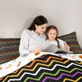 thumbnail image 4 of Feelyou Cartoon Zigzag Line Twin Comforter Sets, Modern Wave Stripes Bedding Set, Halloween Reversible, 2 Pieces, 1 Comforter and 2 Pillowcases, 4 of 7