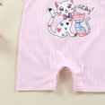 thumbnail image 5 of KPOPLK Baby Girl Clothes Infant Newborn Girl Outfits Summer Clothes Romper Short Sleeve Crewneck One -Piece Size 3-6 Months,Pink, 5 of 6