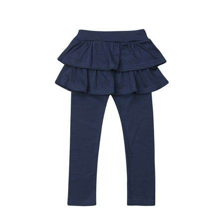 

VIKING GLORY Kids Girls Double Layer Ruffle Tutu Skirts Pantskirt Warm Culottes Leggings Tutu Skirt Pants Clothes