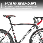 Eurobike XC550 Road Bike 21-Speed Shimano Gears 700c Wheels Racing Bicycle for Men, 54cm, Black