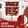 thumbnail image 4 of Merry Christmas Kitchen Window Curtains and Valances Set 36 Inch, Red Buffalo Plaid Xmas Reindeer Short Tier Curtain for Cafe Living Room Bathroom, Farmhouse 3 Pieces Set Kitchen Decor, 4 of 7
