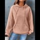 thumbnail image 4 of Sudadera con Capucha para Mujer, Informal, de Larga, con Cordón Ajustable, Estilo Waffle, Holgada, con Bolsillo Rosa XL, 4 of 10