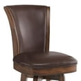 thumbnail image 3 of Raleigh 26" Counter Height Swivel Wood Barstool in Chestnut Finish and Kahlua Faux Leather, 3 of 5
