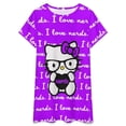 thumbnail image 3 of Hello Kitty Nightgowns for Women Short Sleeve Night Gown Soft Sleep Shirts Women's Sleepwear Print Sleep Dress, 3 of 7