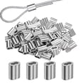 thumbnail image 1 of Aluminum Crimping Loop Sleeve 100Pcs, 3mm Cable Ferrule for 1/8" Wire Rope & Cables-Wire Rope Sleeves, 1 of 7
