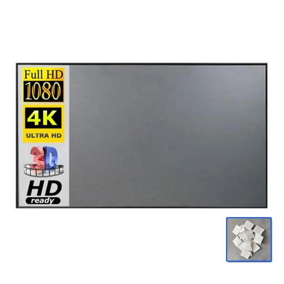 Simple Portable Projector Screen Anti Light Reflective Fabric Cloth for Home Outdoor Office HD 3D 4K Curtain Increase Brightness ,Better Contrast and Color