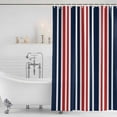 thumbnail image 4 of Navy Blue Red Striped Waterproof Fabric Shower Curtain,Modern Minimalist Ombre Lines Waterproof Fabric Shower Curtain for Bathroom Curtains Bathtubs Hotel Shower Curtains with 12 Hooks Small 36x72in, 4 of 8