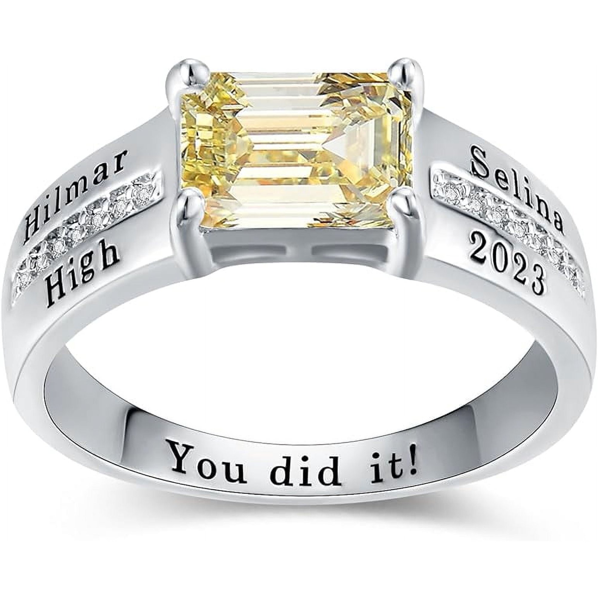 Ccjcinata Fully Personalized Customized Class RIngs - Fully Personalized -class of 2024 graduation ring
