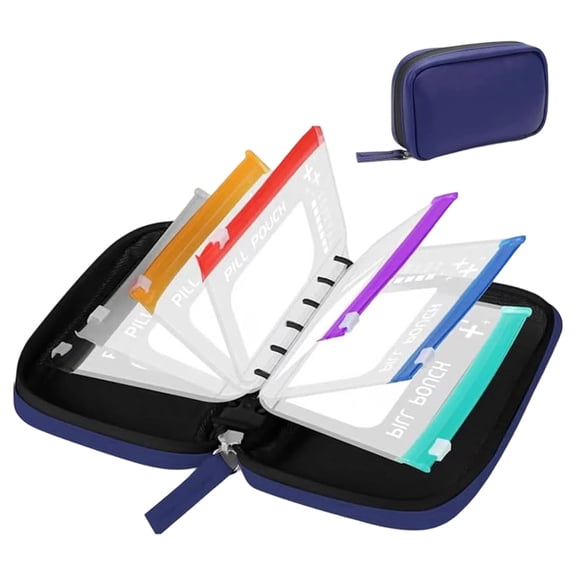 Daily Medication Container Waterproof Pill Pouch Set Zipper Design 14 Day Travel Vitamin Organizer Bags