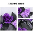 thumbnail image 7 of Purple Rose Candle Wreath Centerpiece - Gothic Halloween Table Decor Pre-Shaped Artificial Floral Ring Battery Tea Light Holder Accent(Purple), 7 of 7