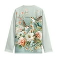 thumbnail image 7 of Jiueut Floral Hummingbird Sweatshirts for Kids Size 15-16 Years Crewneck Long Sleeve Shirts Running Tops Athletic Sportswear Pullover Sweater for Teen Girls Clothes, 7 of 7