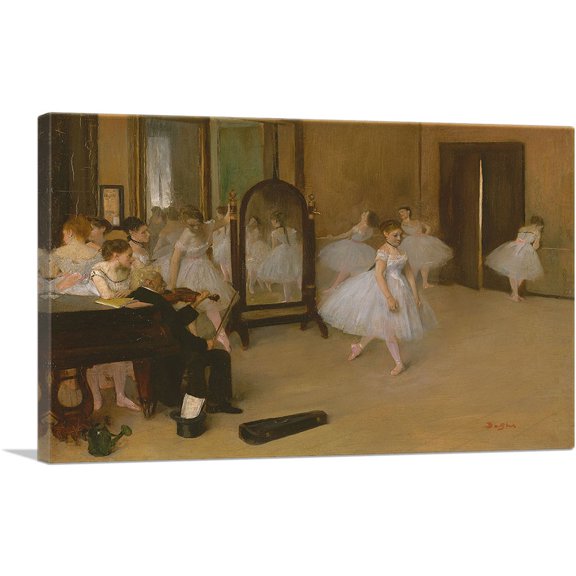 ARTCANVAS Chasse de Danse 1871 Canvas Art Print by Edgar Degas - Size: 12" x 8" (0.75" Deep)