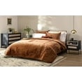 thumbnail image 3 of EVERGRACE Luxury Velvet Quilt Set King Size Bedding Sets, Ultra Soft Velvet Comforter Set, Lightweight Oversized Bedspread Quilted Coverlet for All Season, with 2 Pillow Shams, Rusty Burnt Orange, 3 of 7