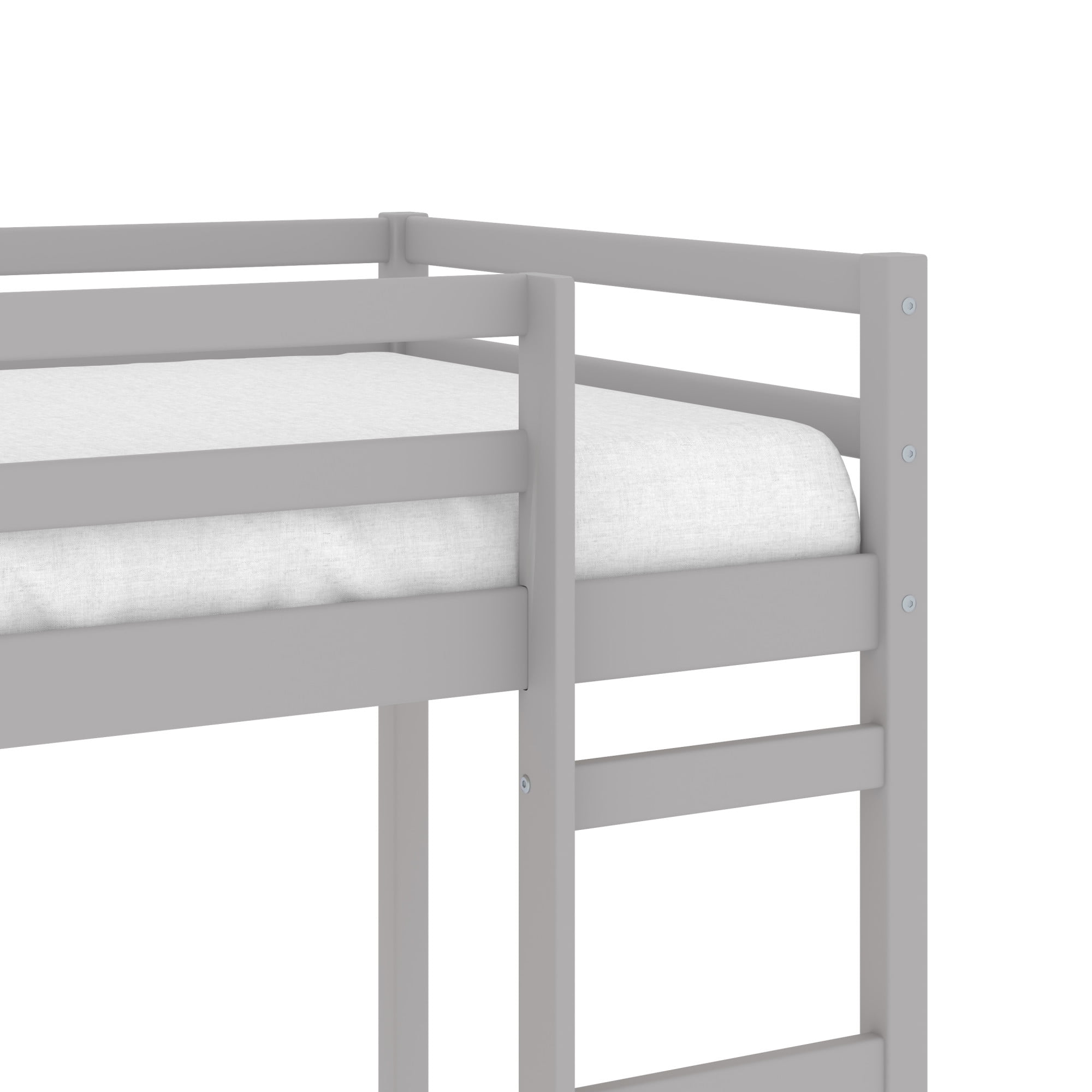 HH2Home Campbell Wood Twin Junior Loft Bunk Bed, Gray