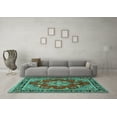 thumbnail image 3 of Ahgly Company Indoor Rectangle Persian Turquoise Blue Traditional Area Rugs, 6' x 9', 3 of 4