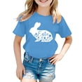 thumbnail image 1 of Chemises Filles Mode Décontractée Imprimé Col Rond Manches Courtes T-Shirt Hauts Filles Bleu 4 Ans-5 Ans, 1 of 4