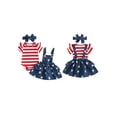 thumbnail image 3 of Baby Girls 4th of July Outfits Short Sleeve Romper + Suspender Skirt + Headband Set Newborn Clothes, 3 of 10