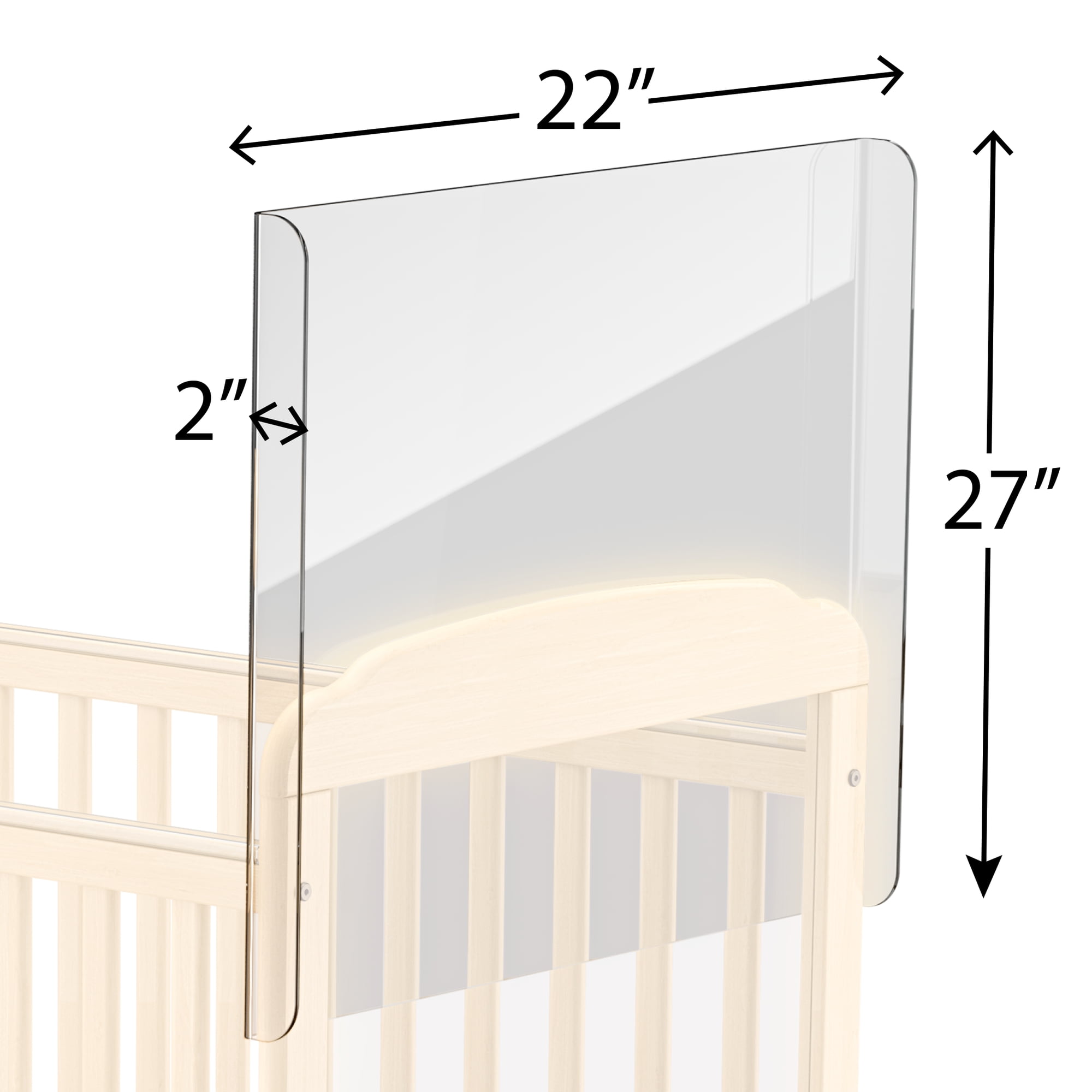Foundations CareShield 1-Sided Crib Divider for SafetyCraft & Serenity Cribs, Plexiglass Barrier
