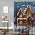 thumbnail image 2 of Fenyluxe Winter Print Shower Curtain 100% Polyester Fabric for Bathroom Decoration Set with Hooks 60x72, 2 of 7