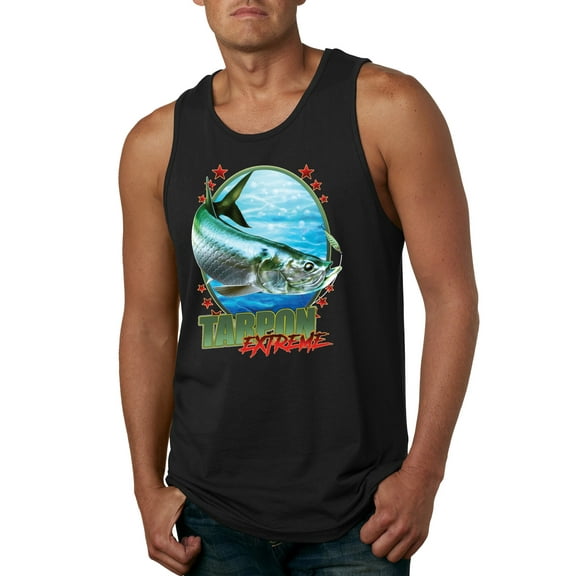 Tarpon Extreme Mens Graphic Tank Top, Black, Small