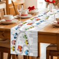 thumbnail image 5 of Childlike Fun Table Runner 36 Inches, Abstract Modern City Car Silhouette Watercolor Bed Runner Dresser Scarves Tabletop for Indoor Outdoor Parties/Ceremony/Banquet, 13"x 36", 5 of 9