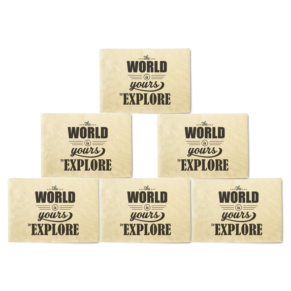 Vietsbay's The world is yours to explore Printed Canvas Placemats Set of 6