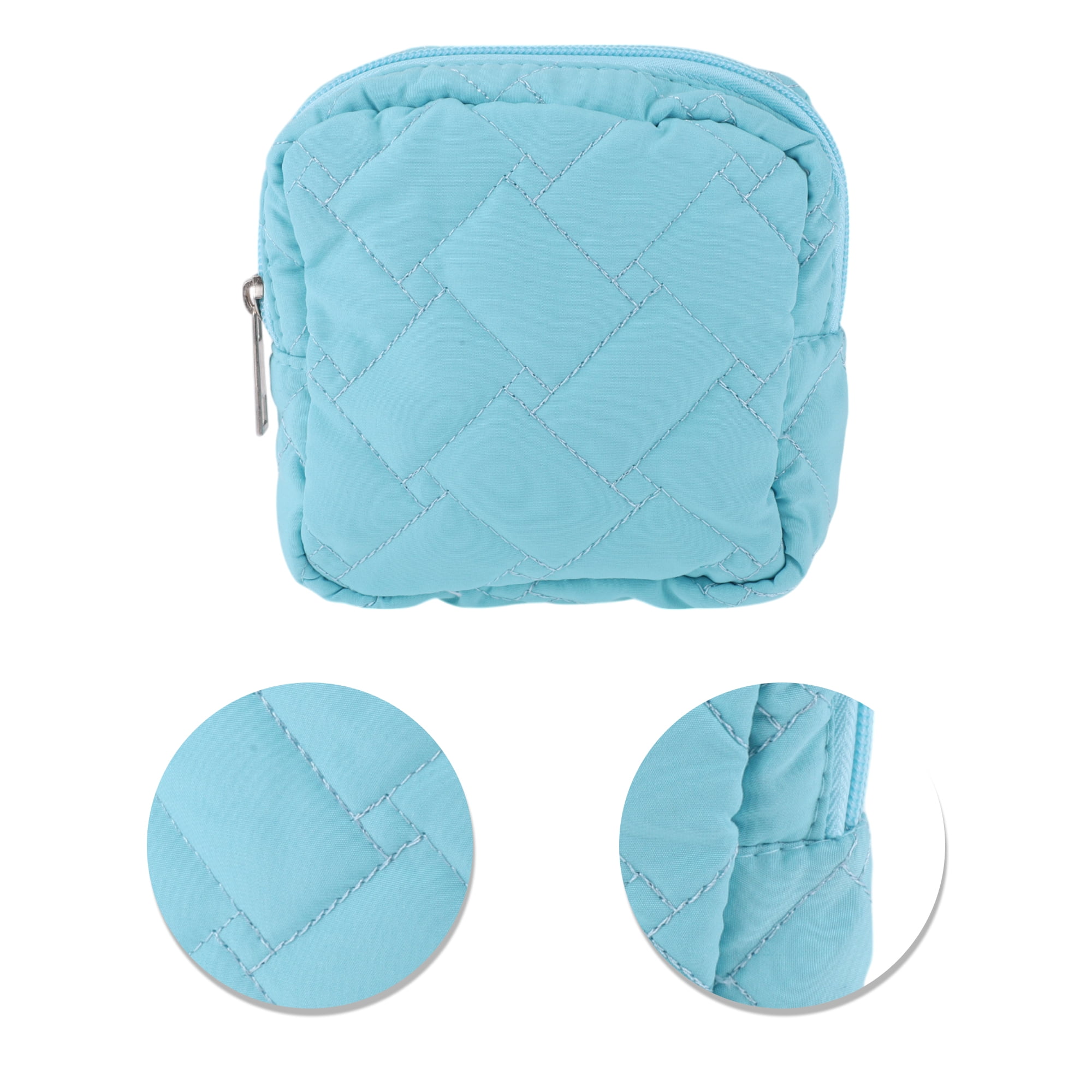 Unique Bargains 1 Pc Lady Portable Square Lipstick Bag for Outdoor Activities Lake Blue