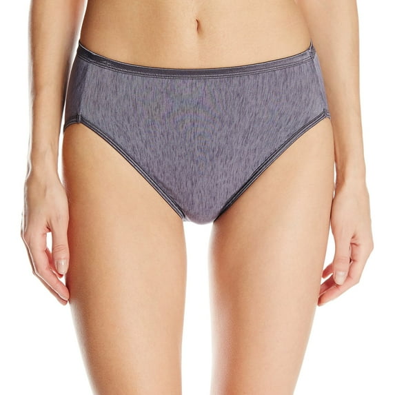Vanity Fair Womens Body Shine Illumination Hi Cut Panty, 8, NH Steele Violet