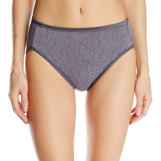 Vanity Fair Womens Body Shine Illumination Hi Cut Panty, 7, STEELE VIOLET