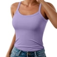 thumbnail image 3 of MuXiKeJi Clothes Women Spaghetti Strap Scoop Neck Ribbed Tank Tops Slim Fitted Cotton Camisole Basic Sleeveless Layering Shirts, 3 of 5