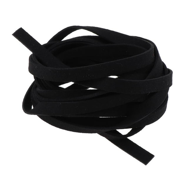 Cuerda de cuero suave Hilo de gamuza Colcomx cuerda trenzada Cordón artesanía joyería DIY negro