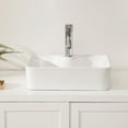 thumbnail image 5 of 19"x15" White Ceramic Rectangular Vessel Bathroom Sink, 5 of 8