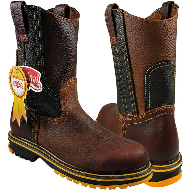 Work boots for Mens Genuine Leather Bull fight Track - Walmart.com
