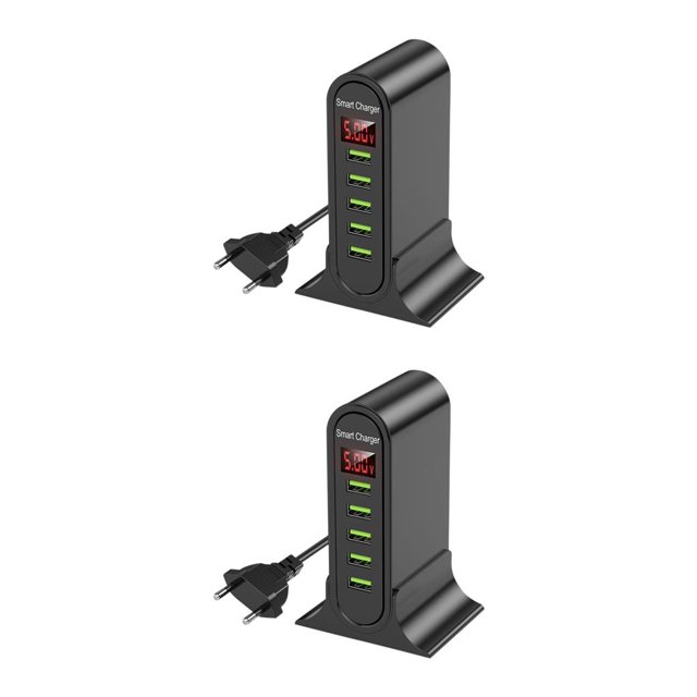 Methold USB de 5 puertos para Xiaomi, pantalla Digital LED, estación de carga Multi USB, teléfono Universal, pared de escritorio, enchufe para Type3 NO3