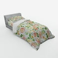 thumbnail image 2 of Ambesonne Floral Bedding Set 3 Pcs, Flower Petals Blossoms, Twin XL, Coral Fern Green White, 2 of 2