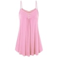thumbnail image 2 of Amzcrzy Robe d'Été pour Femme Grande Taille, Couleur Unie, Col en V, Sans Manches, Robe Soleil à Bretelles Spaghetti, Décontractée, Plage, Mini Robe Soleil Fluide, Robe Portefeuille, P-5TG, 2 of 3