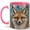 Pink, variant on Jeweled Fox Coffee Mug, Woodland Fox Mug, Ceramic 11 oz