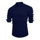 thumbnail image 2 of Camisas Hombre Vestir Camisas de vestir para hombre Camisa con botones casual de manga larga y manga corta con cuello entallado (Navy, XXL), 2 of 7