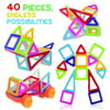 Tomi Toys 40-Pieces Non-Toxic Magnetic Building Blocks Set Educational Construction Magnet Tiles Toys With Building Ideas Booklet for Kids (6 Colors Ã¢â‚¬â€œ Multiple Shapes)