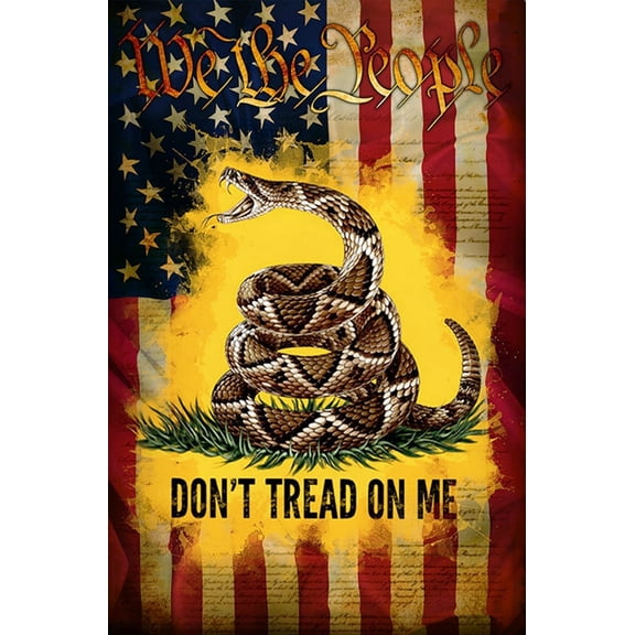 Makinit Gifts 12" x 18" 110 Knitted Polyester Gadsden American Outdoor Flag, Double-Sided