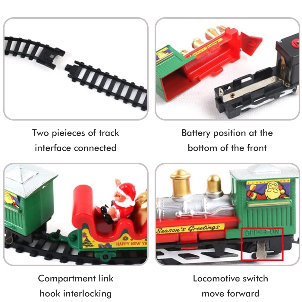 Ensemble De Jouets De Train électrique Pour Sapin De Noël, Chemin De Fer, Piste De Voitures Avec Musique, Père Noël, Train De Décoration, Cadeaux De Noël, B066