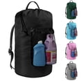 thumbnail image 1 of Bolsa de lavandería con correas para los hombros y bolsillo de malla, mochila para la colada, cesto de lavandería portátil grande para apartamento de lavandería universitaria (negro), 1 of 5