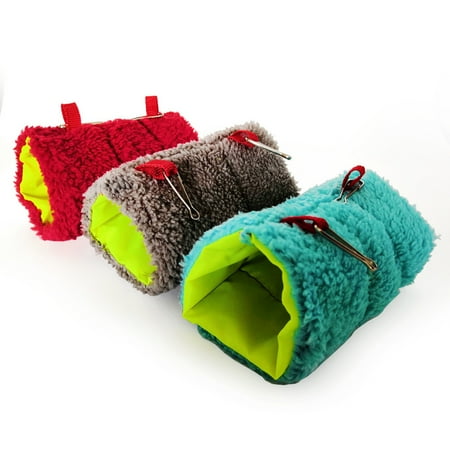 SPRING PARK Hamster Boat Bucket Shaped House  Small Animal Thermal Pad Sleeping Bag House Guinea Squirrel Winter Cold-Proof Warm House  Removable Cage Nest Room Accessories