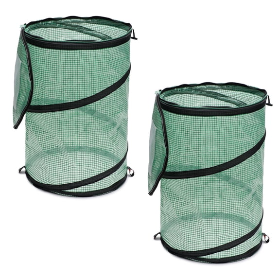 NuVue Products 24246, Pop up Greenhouse Cover & Growth Accelerator with Window: 24" H x 16" Diameter - 2 pack